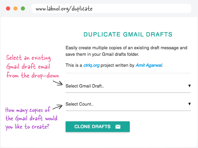 duplicar borradores gmail