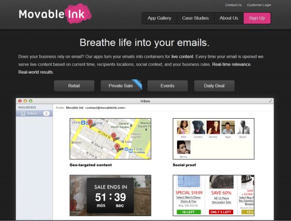 MovableInk - lägg till dynamiskt innehåll i e-postmeddelanden