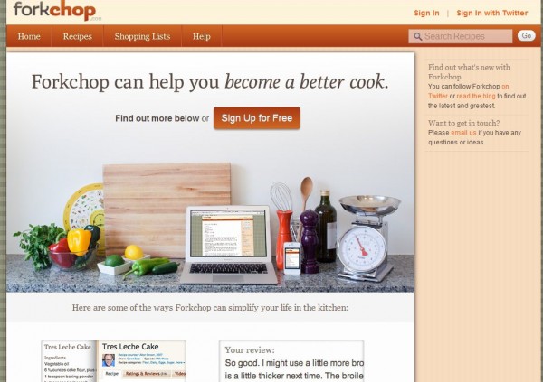 forkchop - Ny webbplats för att spara och dela recept och spela in upplevelser i köket