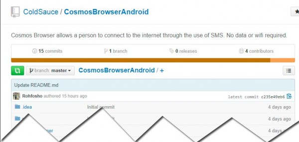 An app that will allow us to browse the Internet without using data, only based on SMS