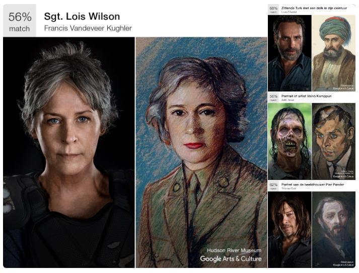 Resultado de Art Selfie con protagonistas de The Walking Dead. Via Twitter
