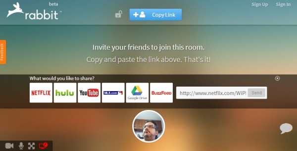 Rabbit, to video conference and share videos, pages and documents with other people