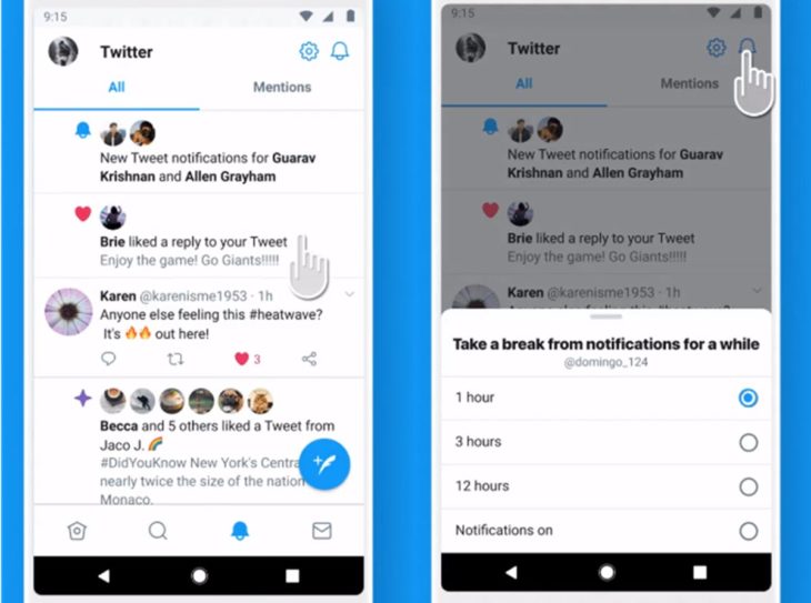 Twitter try to follow topics and mute notifications on Android